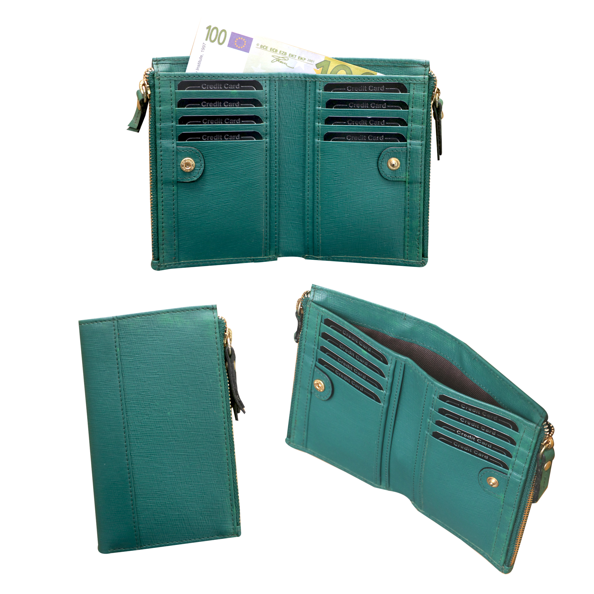 Emerald Green Bifold Card Case